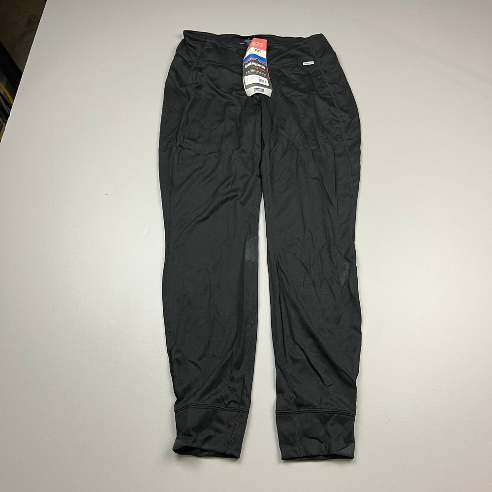 Patagonia Capilene Midweight Bottoms Womens Large Black Baselayer Leggings 44343